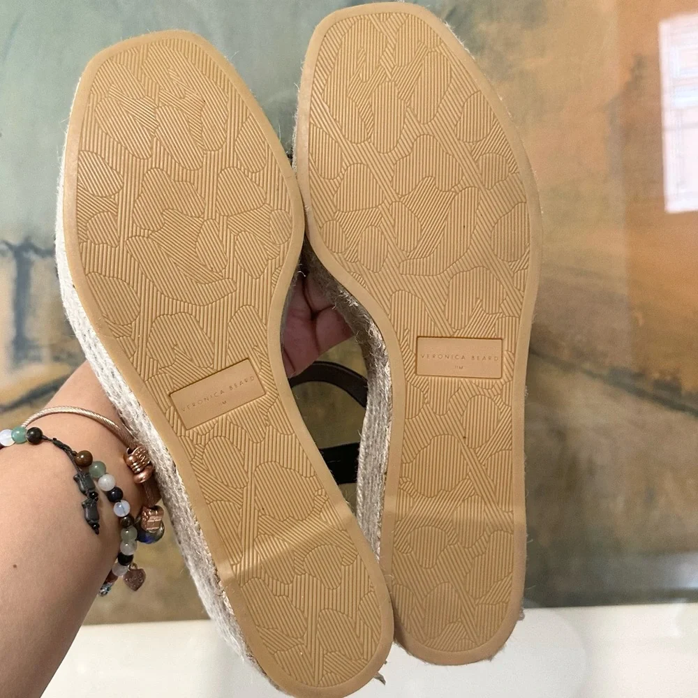 🌹VERONICA BEARD🌹 Reema Espadrille Wedge Sandals Brown Size: 11M